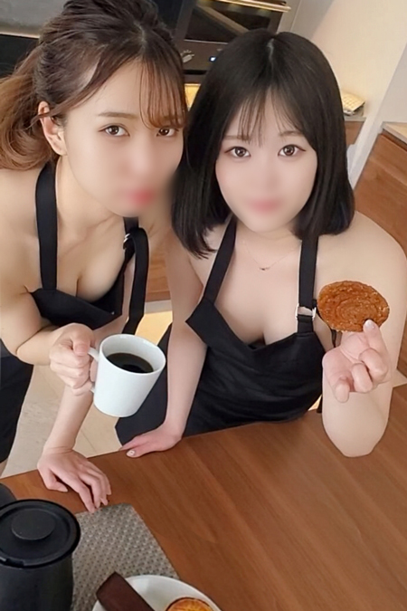 4p連續中出黑髮的纖弱的孩子和巨乳的動畫配音打工夥伴的咖啡店店員-cd2